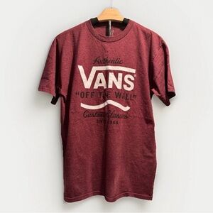 Vans Off The Wall Maroon Men's Classic Logo Tee T-Shirt Size Medium